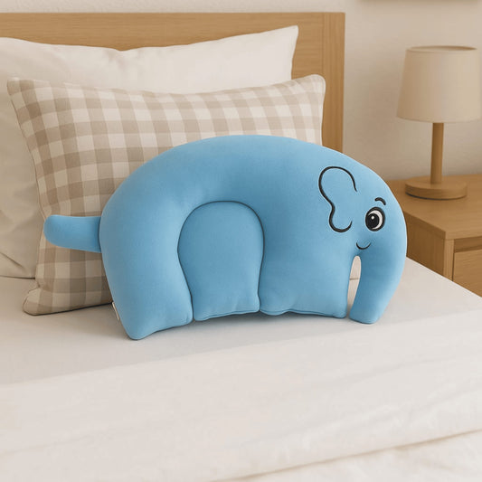 Blue Elephant Baby Neck Pillow for Babies and Kids - Soft Travel & Support Cushion | BabyOuts