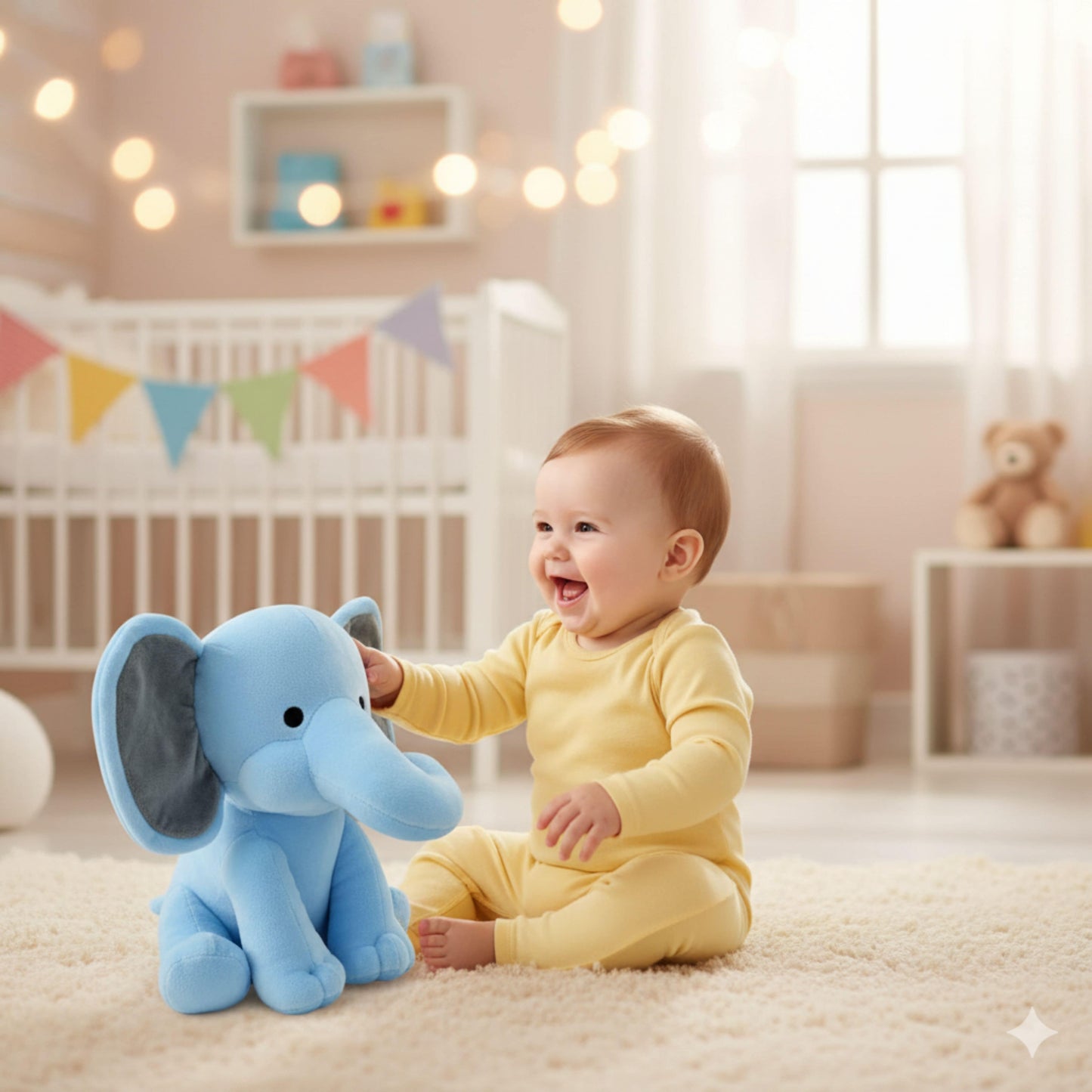 Adorable Baby Blue Elephant Plush Animal Soft Toy | Ultra-Soft Stuffed Soft Toy | BabyOuts
