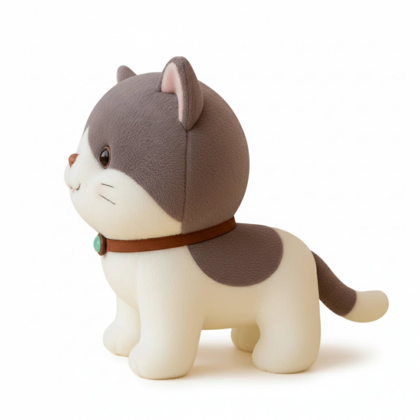 Adorable Chubby Light Brown and White Kitten Plush Animal Soft Toys for Baby and Kids (25 CM) | BabyOuts