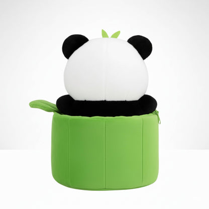 Adorable Panda in Bamboo Case Plush Animal Soft Toy for Babies and Kids (28cm) - 2-in-1 Soft Stuffed Animal & Storage Bag | BabyOuts