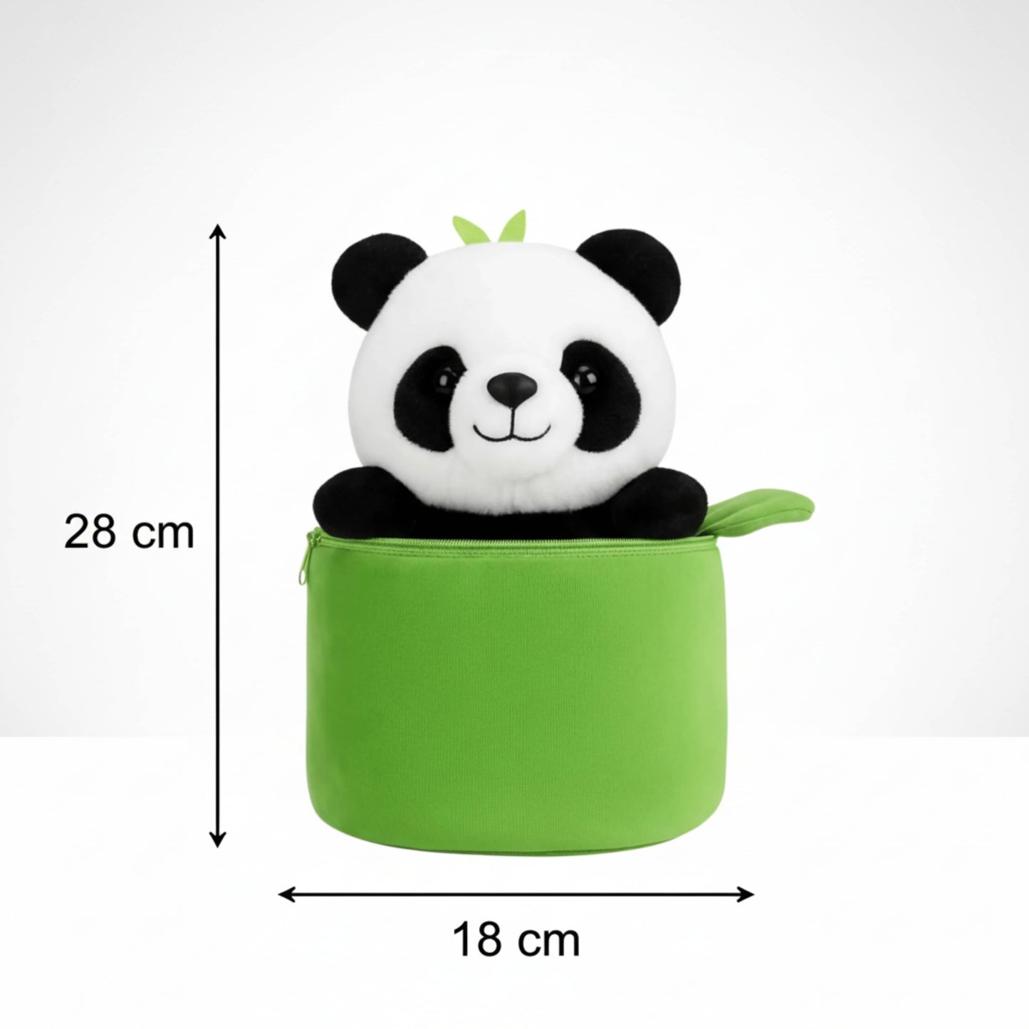 Adorable Panda in Bamboo Case Plush Animal Soft Toy for Babies and Kids (28cm) - 2-in-1 Soft Stuffed Animal & Storage Bag | BabyOuts