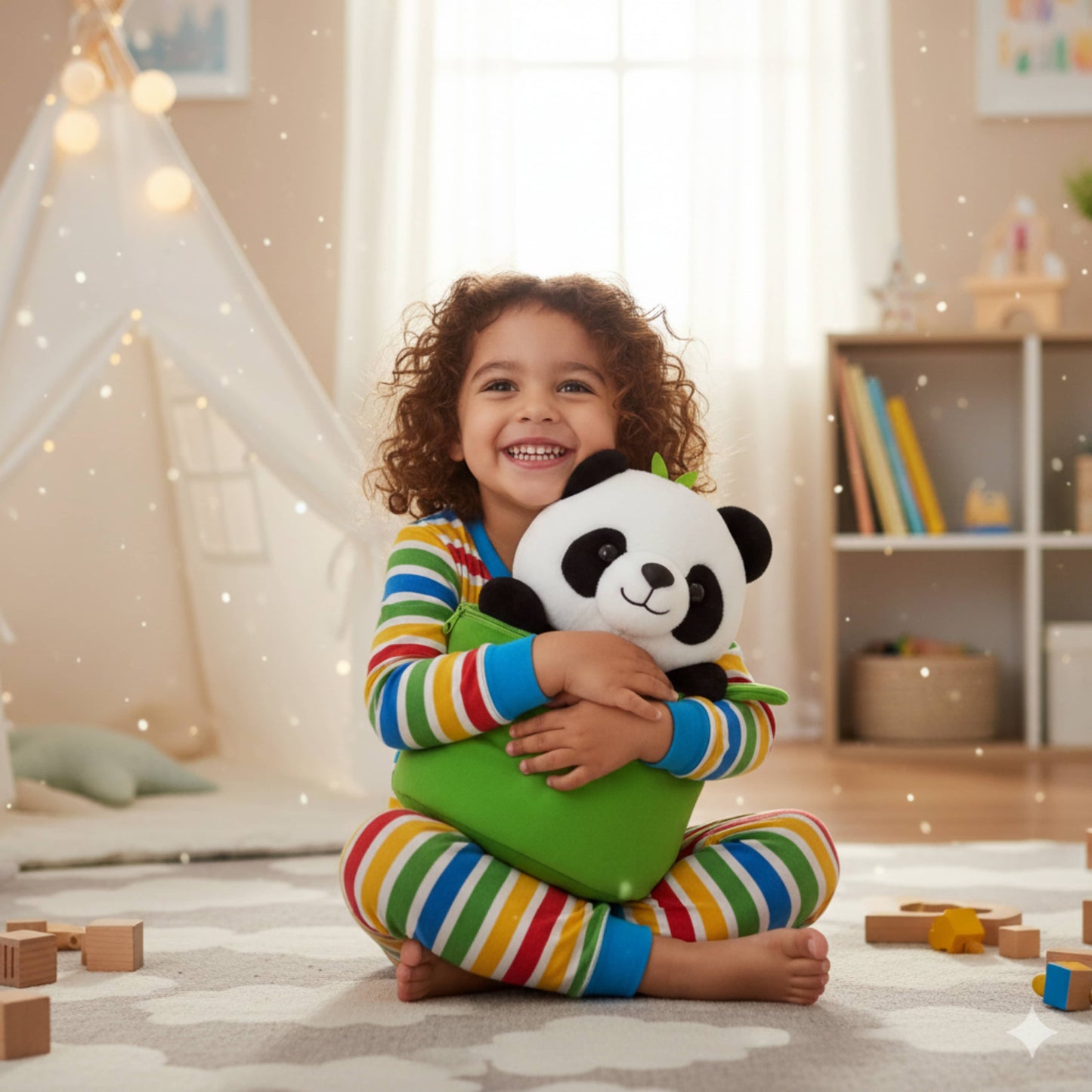 Adorable Panda in Bamboo Case Plush Animal Soft Toy for Babies and Kids (28cm) - 2-in-1 Soft Stuffed Animal & Storage Bag | BabyOuts