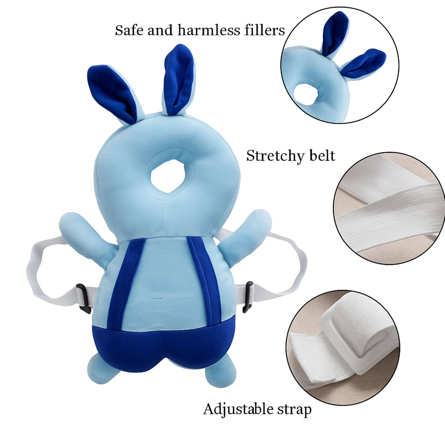 Blue Bunny Infant Head Protector Pillow for Babies | BabyOuts