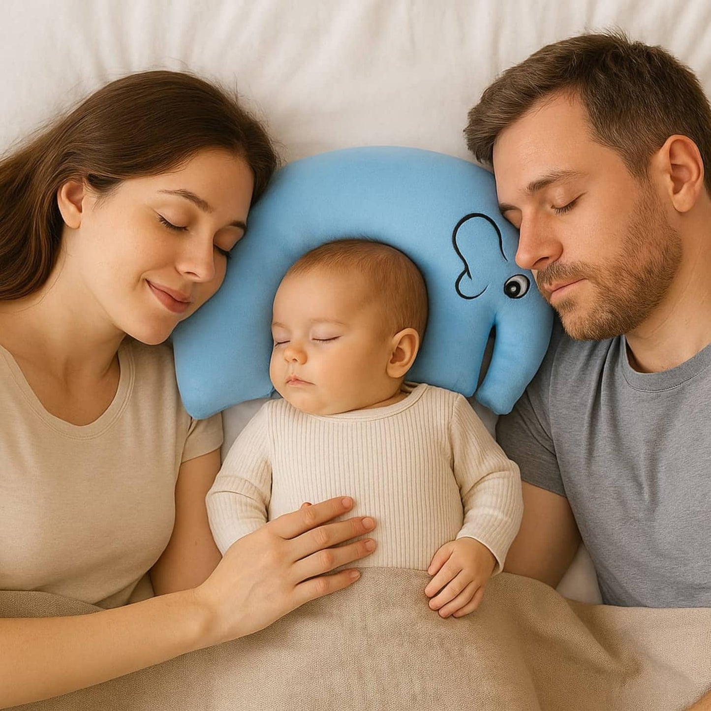 Blue Elephant Baby Neck Pillow for Babies and Kids - Soft Travel & Support Cushion | BabyOuts