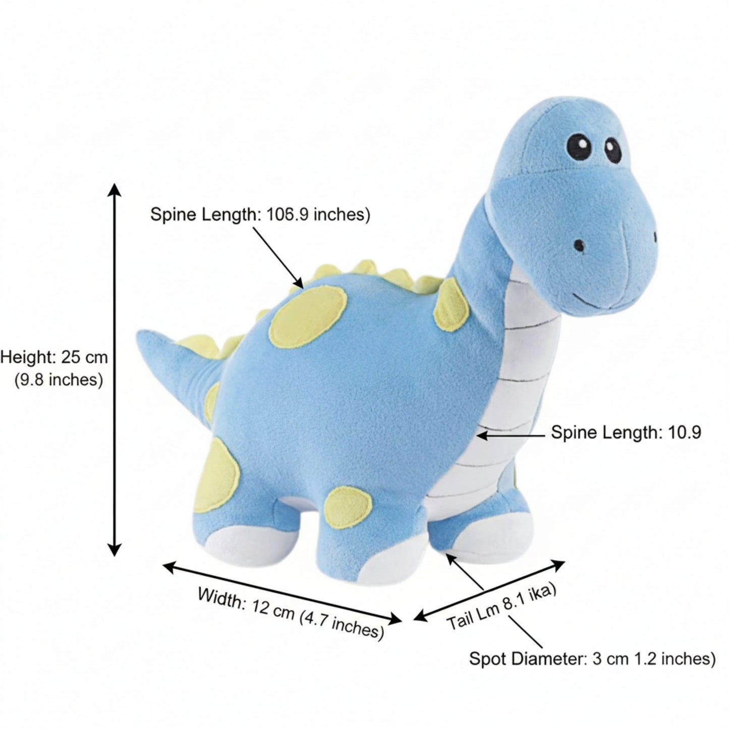 Blue Long-Neck Dinosaur Plush Animal Soft Toys for Toddlers | Soft Brontosaurus Stuffed Animal Plush Toy | BabyOuts