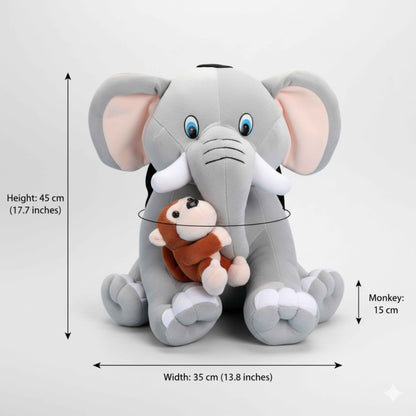 Cuddly Elephant and Monkey Plush Animal Soft Toys for Baby and Kids | Soft Stuffed Animal for Babies & Kids | BabyOuts
