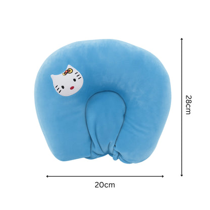 Cute Blue Kitten Baby Pillow for Babies (28cm) | Soft U-Shape Support Cushion for Kids | BabyOuts