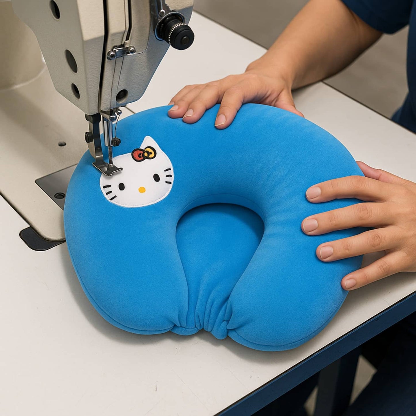 Cute Blue Kitten Baby Pillow for Babies (28cm) | Soft U-Shape Support Cushion for Kids | BabyOuts