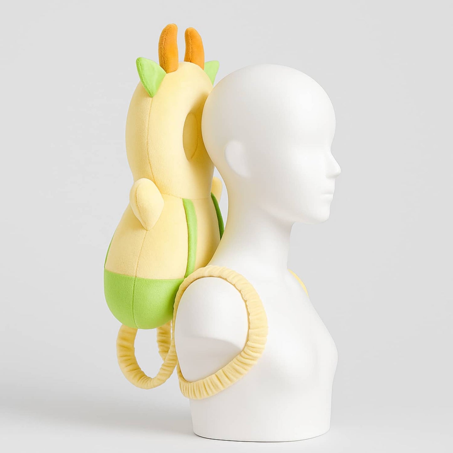 Yellow And Light Green Cow Infant Head Protector Backpack for Baby | Cream Anti-Fall Safety Cushion for Crawling | BabyOuts