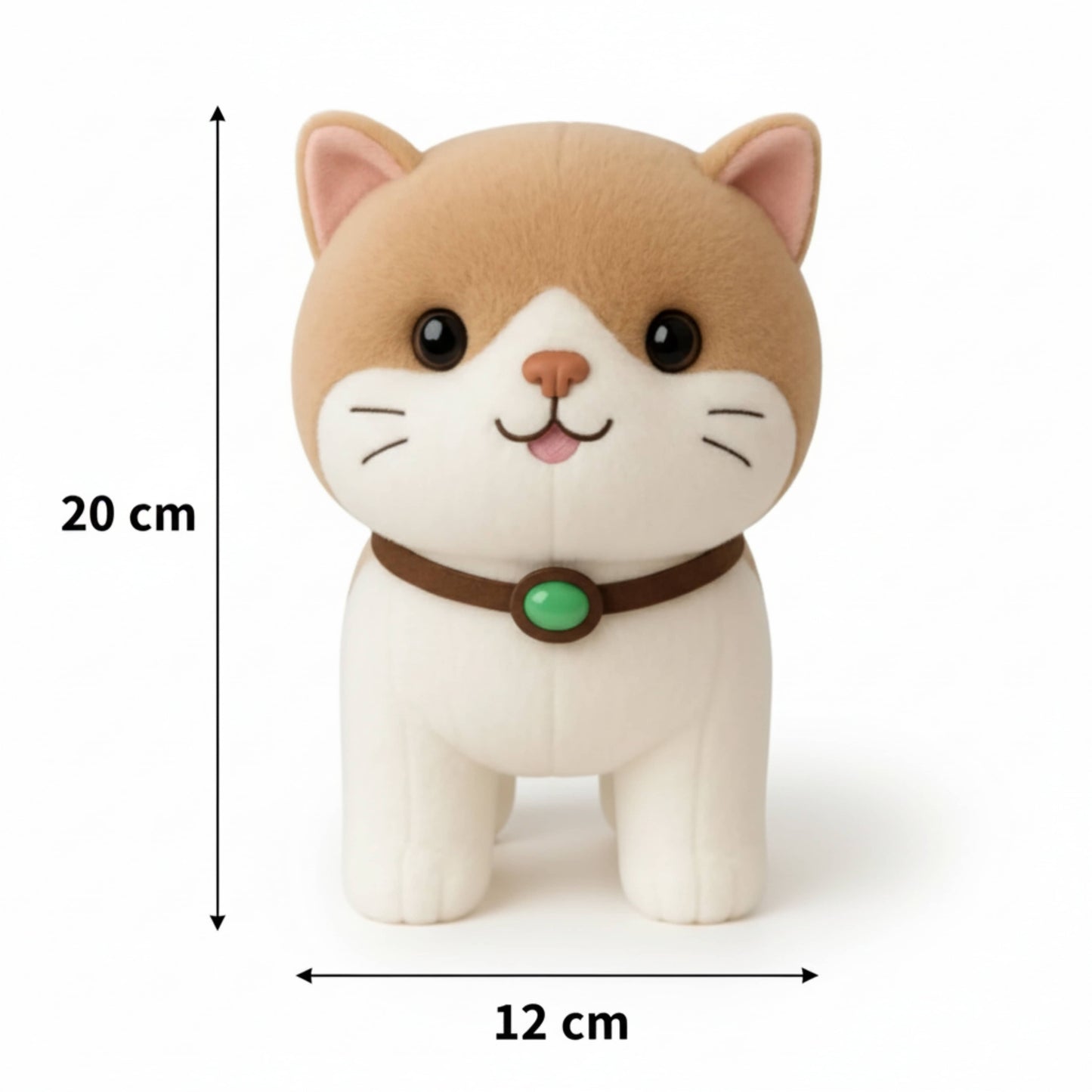 Cute Ginger and White Kitten Plush Animal Soft Toy for Baby and Kids (25cm) - Soft Calico Cat Stuffed Animal for Kids | BabyOuts