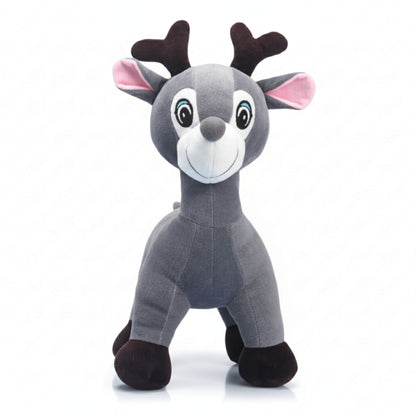 Cute Grey Reindeer Plush Animal Soft Toys for Baby and Kids (30 CM) | BabyOuts