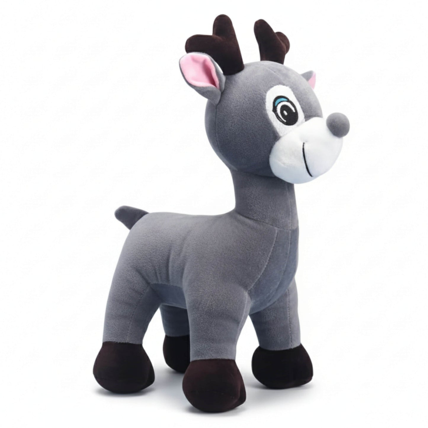 Cute Grey Reindeer Plush Animal Soft Toys for Baby and Kids (30 CM) | BabyOuts