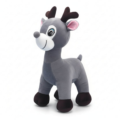 Cute Grey Reindeer Plush Animal Soft Toys for Baby and Kids (30 CM) | BabyOuts