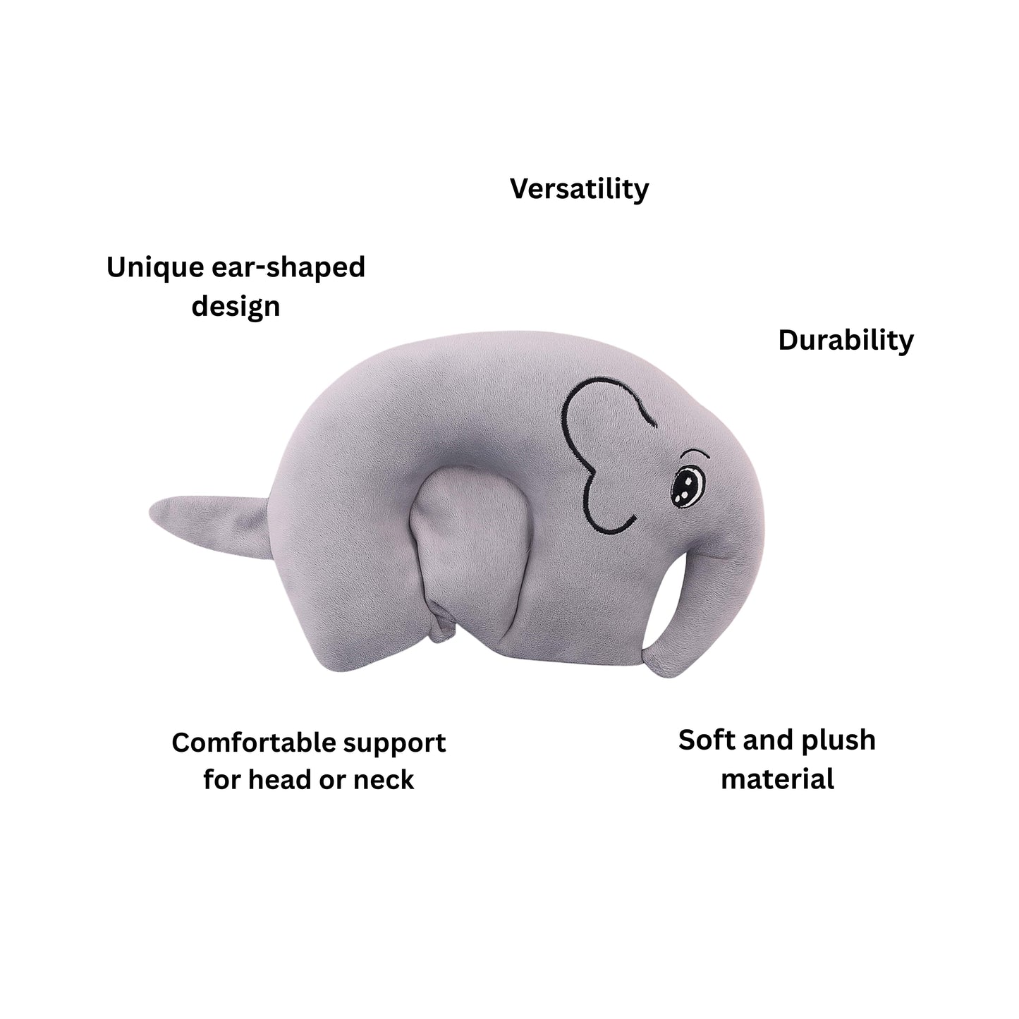 Soft Grey Elephant Rai Infant Head Protector for Baby| BabyOuts