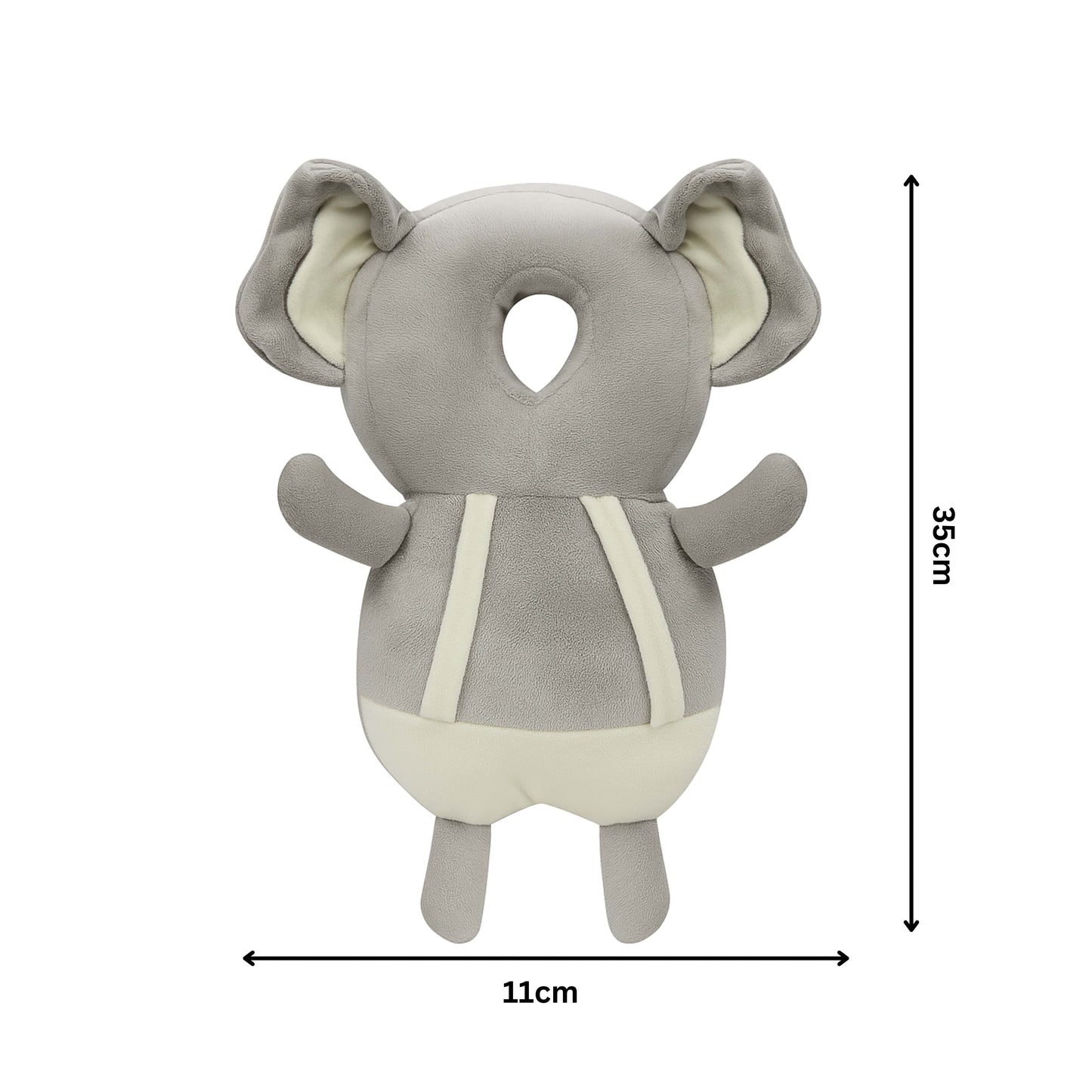 Grey Elephant Infant Head Protector Backpack for Baby - Soft Anti-Fall Cushion for Toddler Safety