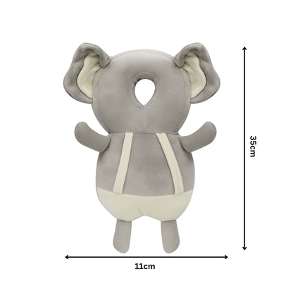 Grey Elephant Infant Head Protector Backpack for Baby - Soft Anti-Fall Cushion for Toddler Safety