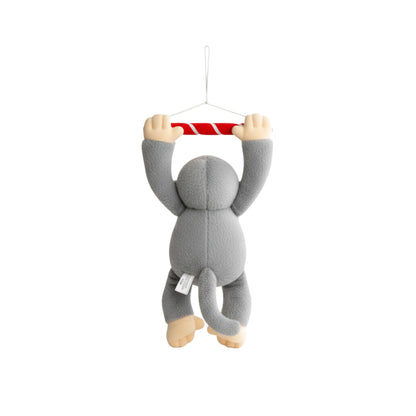 Hanging White Monkey Animal Soft Toys for Baby and Kids (40cm) | Soft Grey Stuffed Animal for Nursery Decor | BabyOuts