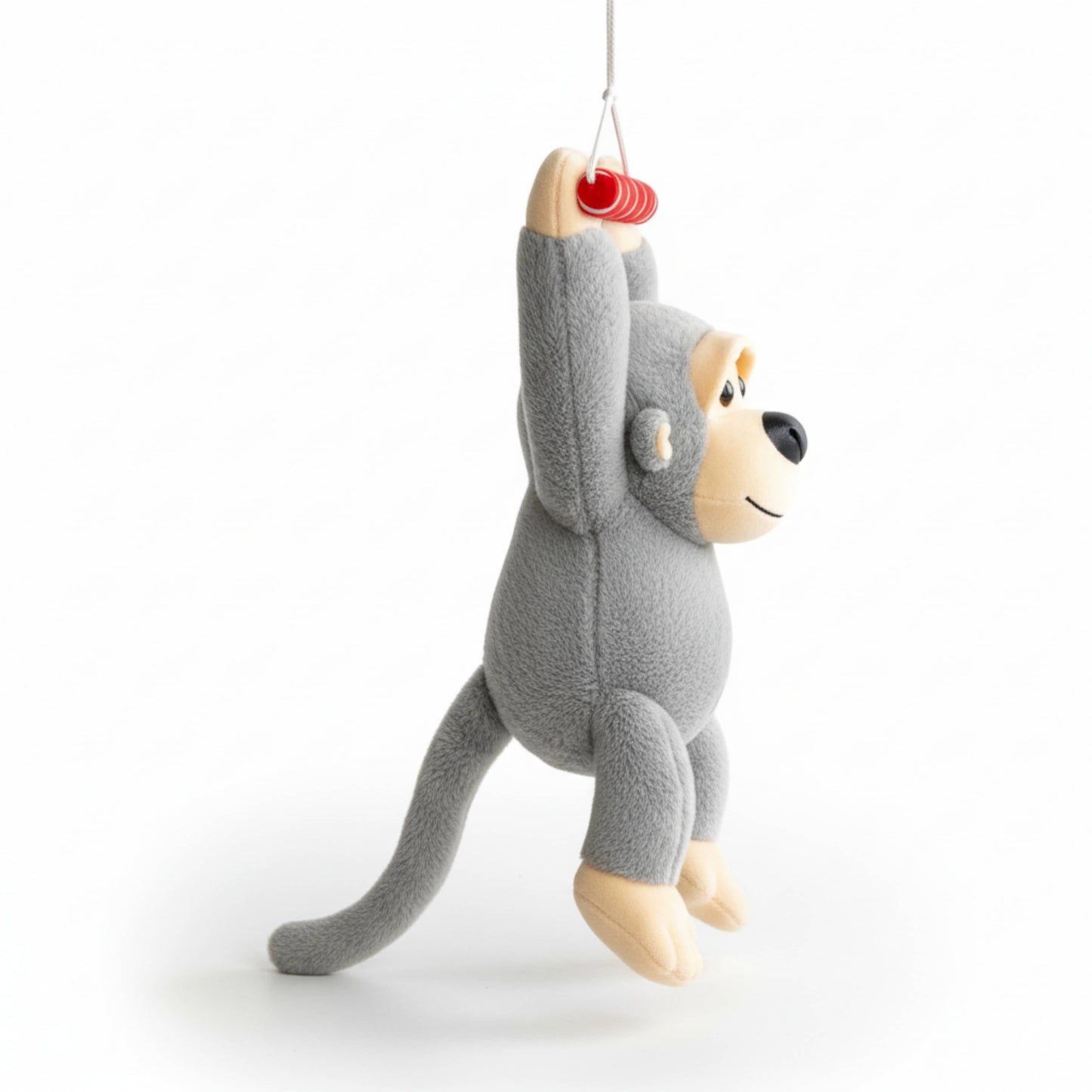 Hanging White Monkey Animal Soft Toys for Baby and Kids (40cm) | Soft Grey Stuffed Animal for Nursery Decor | BabyOuts