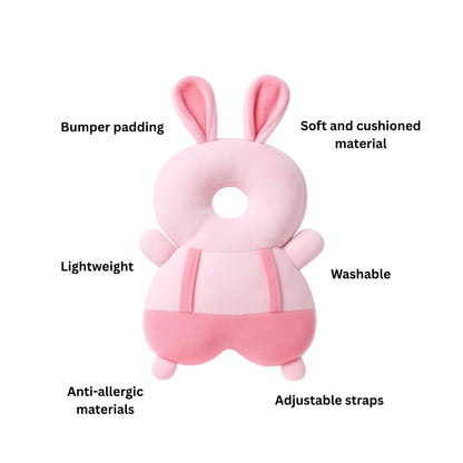 Adorable Pink Bunny Infant Head Protector For Baby | BabyOuts