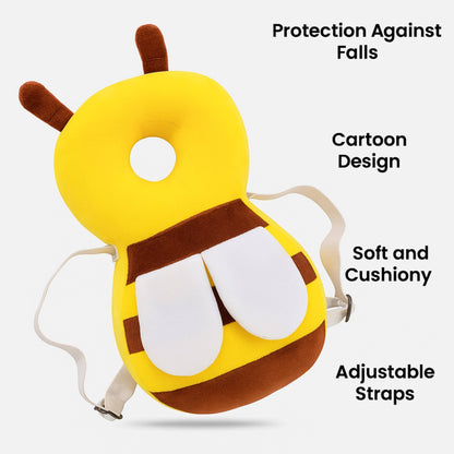 Honey Bee Infant Head Protector Backpack for Babies and Kids | Adjustable Safety Cushion for Crawling and Walking | BabyOuts