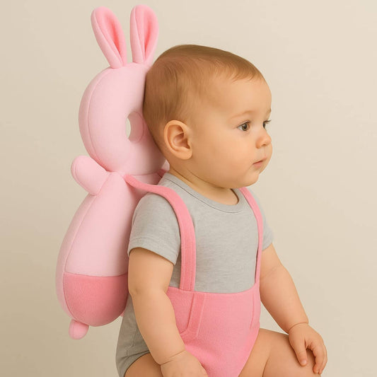Adorable Pink Bunny Infant Head Protector For Baby | BabyOuts