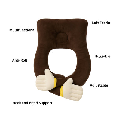 High Quality Hug Me Soothing Brown Baby Plush Pillow | BabyOuts