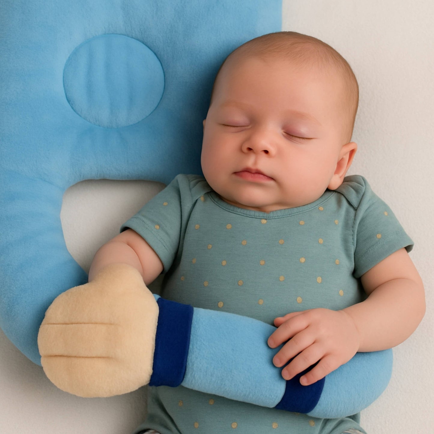 Hug Me Soothing Blue Baby Plush Pillow | Ultra-Soft Stuffed Animal for Cuddles | BabyOuts