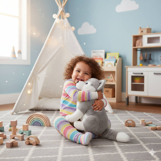 Husky Puppy Plush Animal Soft Toys for Baby and Kids (30cm) | BabyOuts