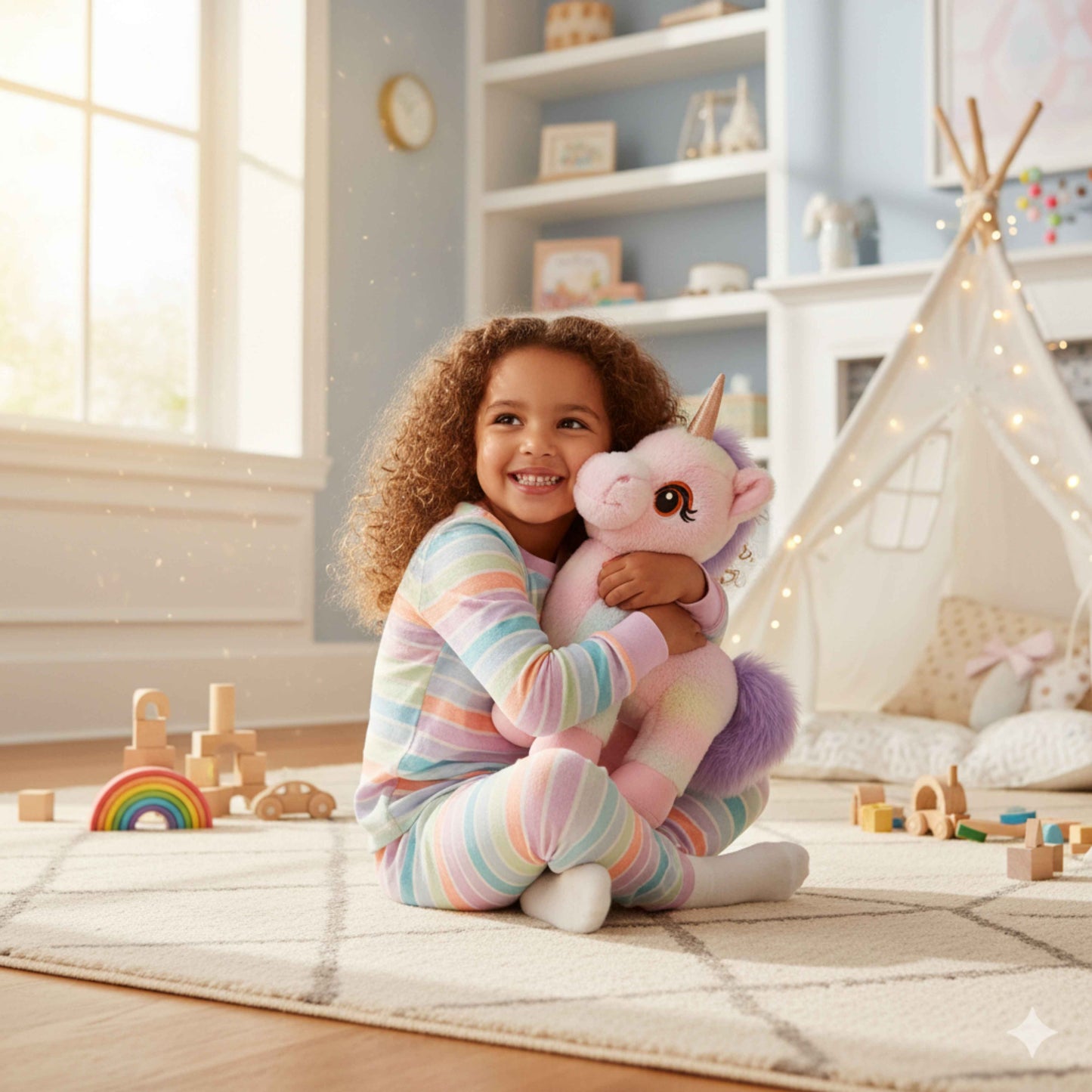 Rainbow Pastel Unicorn Plush Animal Soft Toys for Baby and Kids (40 CM) | BabyOuts