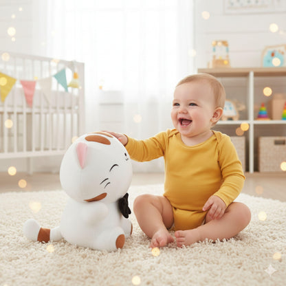 Smiling Cat Plush Animal Soft Toys with Bow Tie for Baby and Kids | BabyOuts