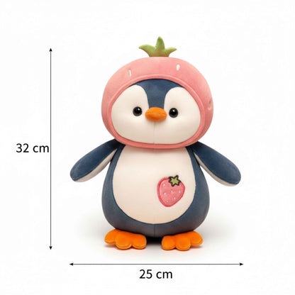 Strawberry Hat Penguin Plush Animal Soft Toys for Baby and kids (25 CM) | BabyOuts