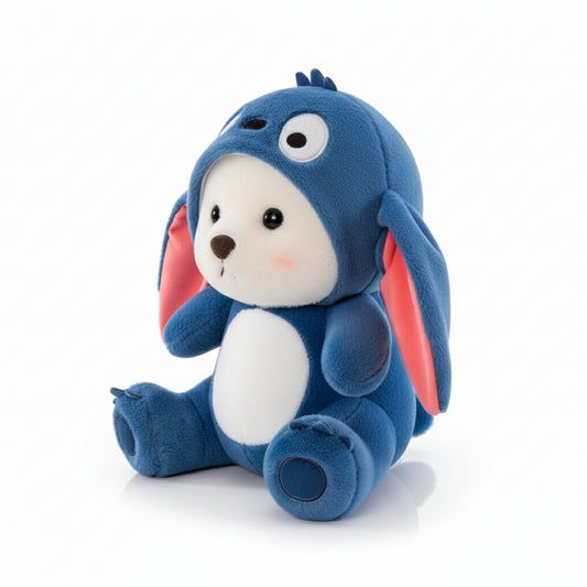 Teddy Bear in Blue Bunny Costume Plush Animal Soft Toys for Baby and Kids | Cute Animal Stuffed Doll for Baby Gift | BabyOuts