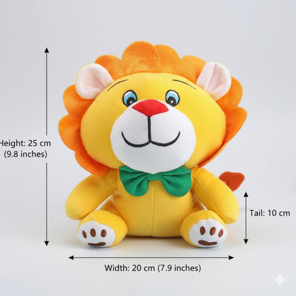 Yellow Lion Plush Animal Soft Toys with Bow Tie for Baby and Kids | BabyOuts